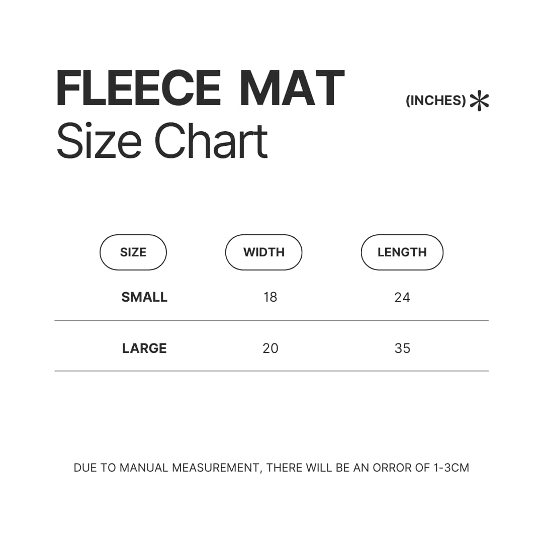 Fleece Mat Size Chart - Yona of the Dawn Store