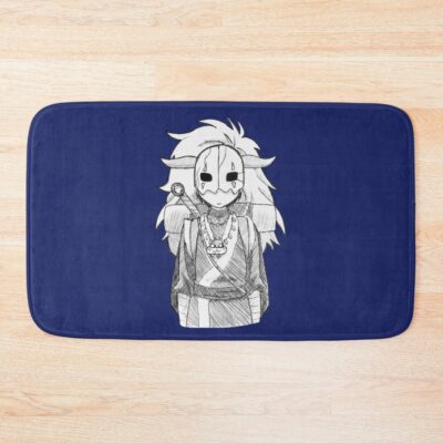 Sinha White Design Bath Mat