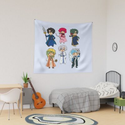 Happy Hungry Bunch Yotd Anime Chibi Friends Dragons Tapestry