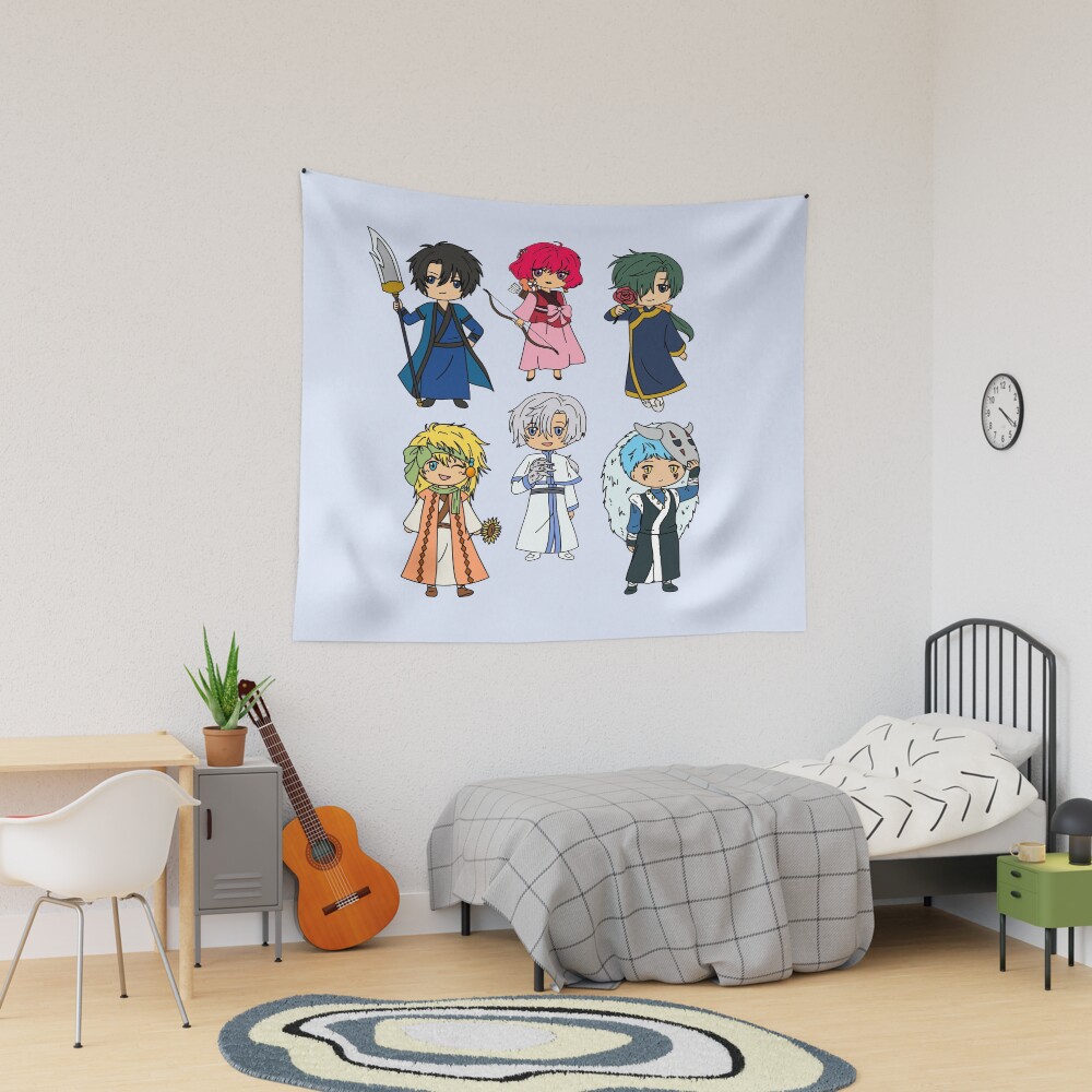 Happy Hungry Bunch Yotd Anime Chibi Friends Dragons Tapestry