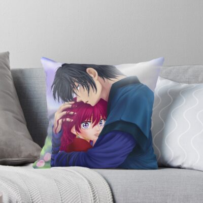 Yona X Hak Hug Couple Love Cute Fan Art Yona Dawn Princess Throw Pillow