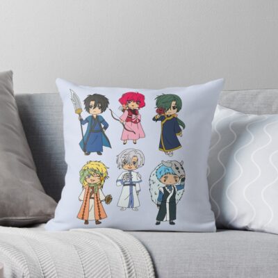 Happy Hungry Bunch Yotd Anime Chibi Friends Dragons Throw Pillow